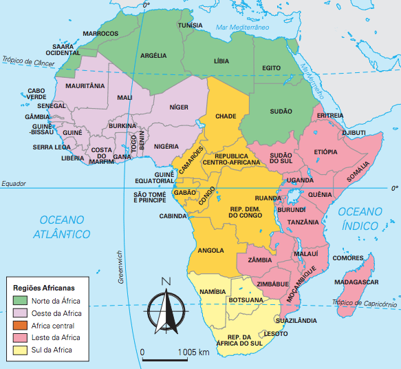 As 5 Regiões da África: Mapa, Países e Dados Gerais